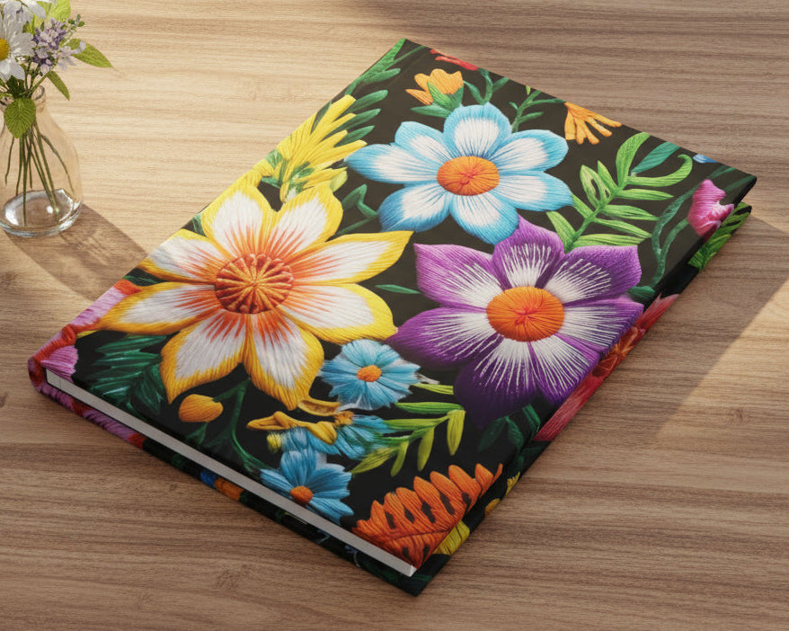 Festive Floral Folk Pattern Journal - Midnight