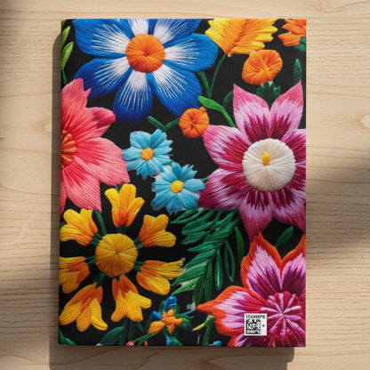 Festive Floral Folk Pattern Journal - Midnight