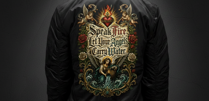 Speak Fire, Let Your Angels Carry Water | Bomber Jacket
