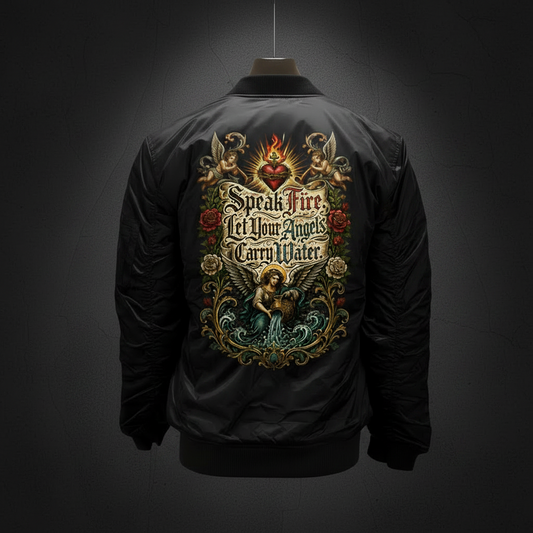 Speak Fire, Let Your Angels Carry Water | Bomber Jacket