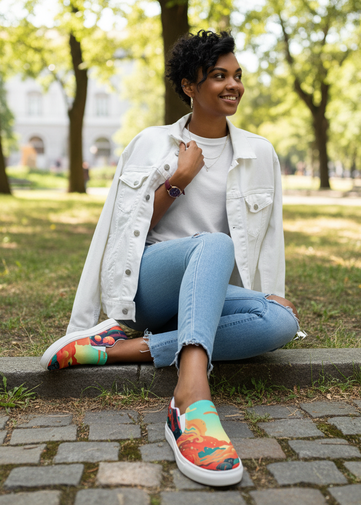 Sorbet Surrealism | Slip-on Canvas Shoes